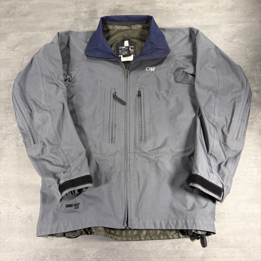 Outdoor Research‎ Pulsar Parka Mens L Grey Gore-Tex XCR Vintage Shell Jacket USA